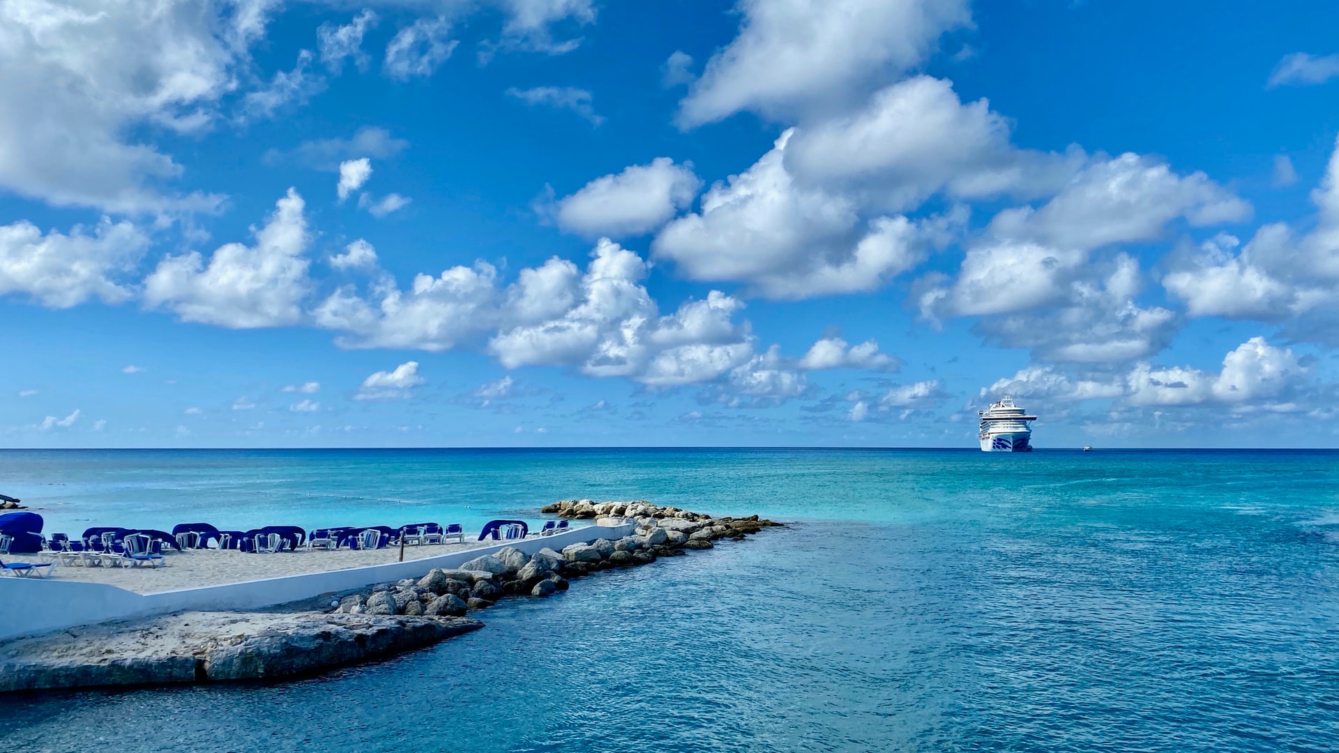 Jetty into Caribbean Sea